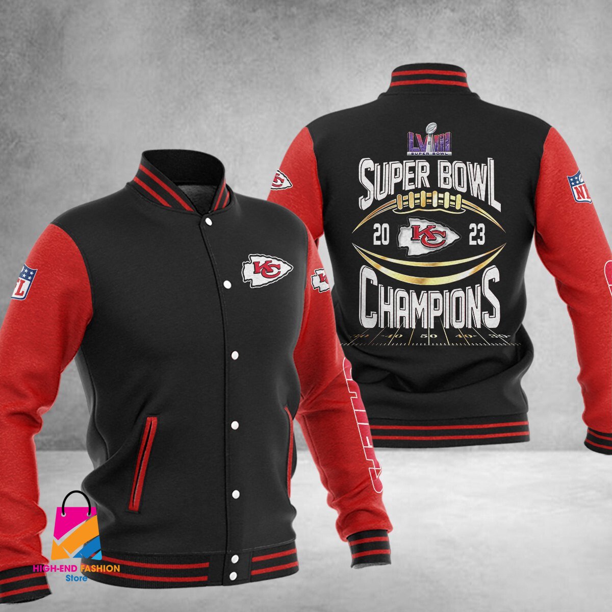 Kansas City Chiefs Super Bowl LVIII Champions NFL Style Baseball Jacket For Fan