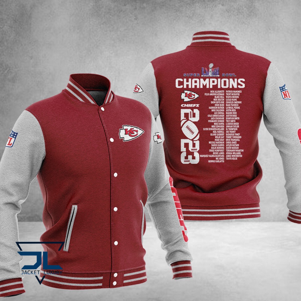 Kansas City Chiefs Super Bowl LVIII Champions NFL Style Baseball Jacket For Fan