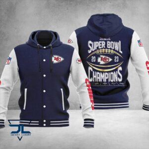 Kansas City Chiefs Super Bowl LVIII Champions NFL Style Hooded Baseball Jacket For Fan