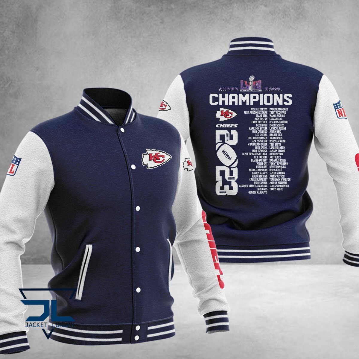 Kansas City Chiefs Super Bowl LVIII Champions NFL Style Baseball Jacket For Fan