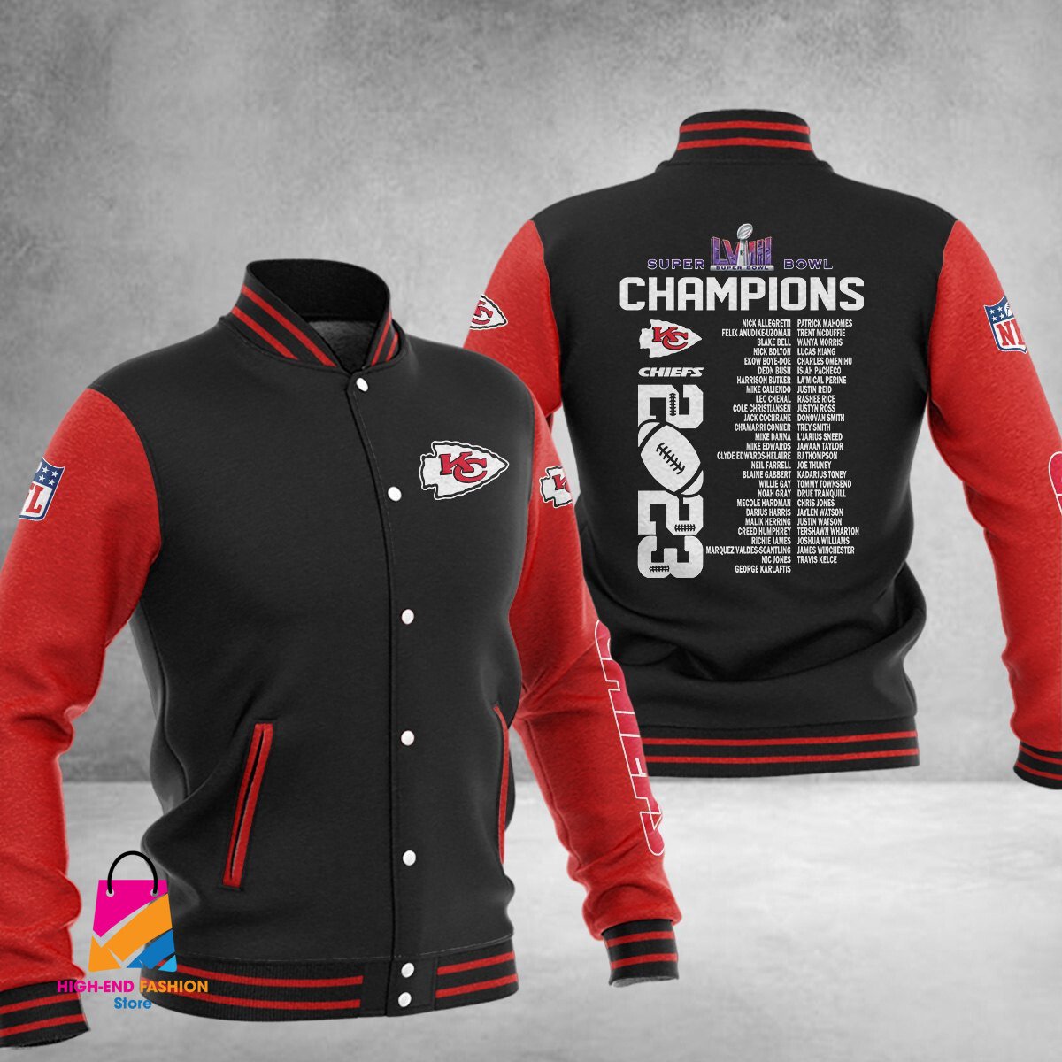 Kansas City Chiefs Super Bowl LVIII Champions NFL Style Baseball Jacket For Fan