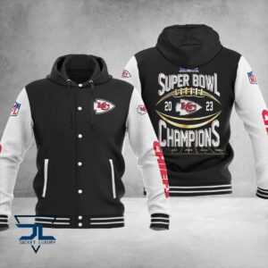 Kansas City Chiefs Super Bowl LVIII Champions NFL Style Hooded Baseball Jacket For Fan