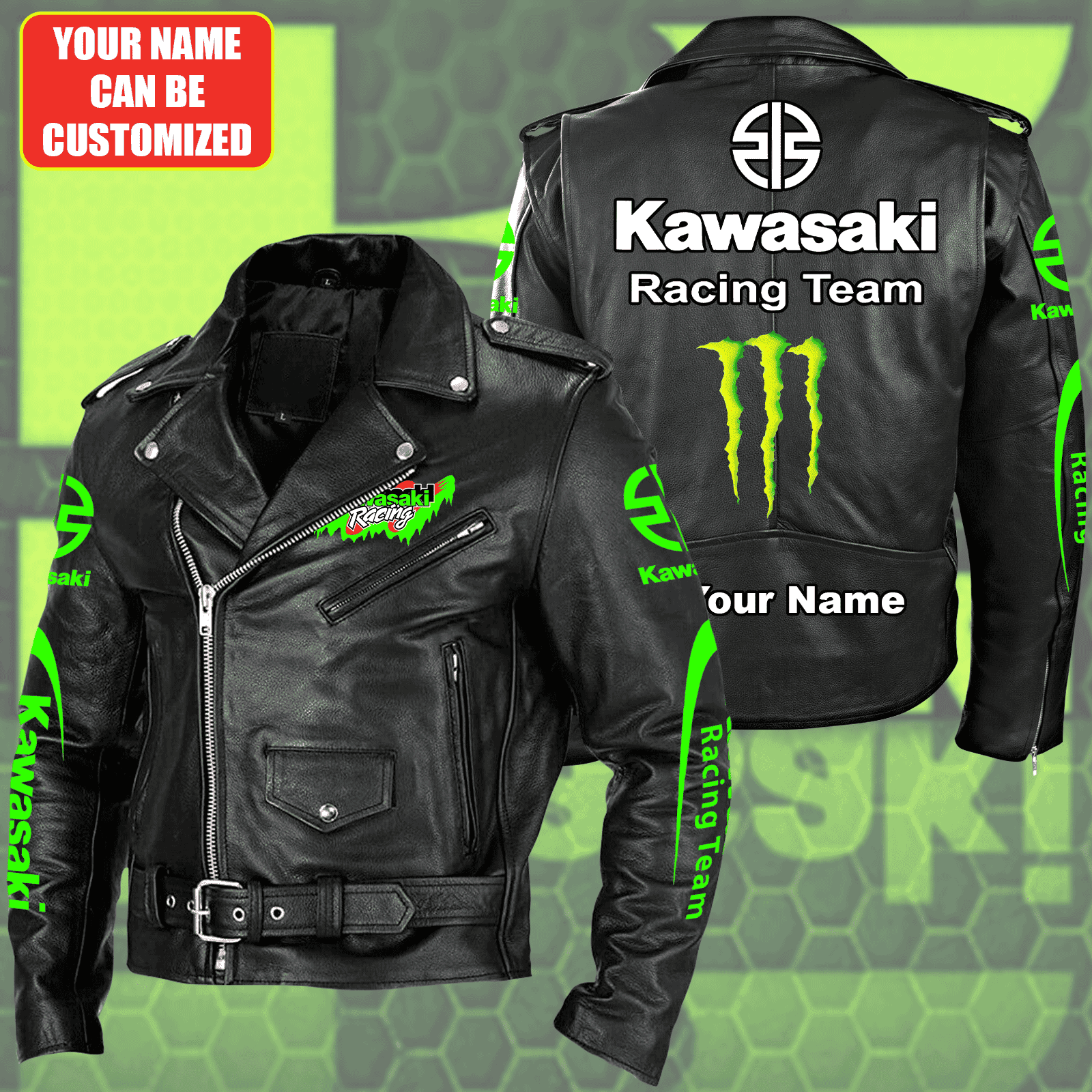 Kawasaki Car Personalized Style Leather Jacket For Fans