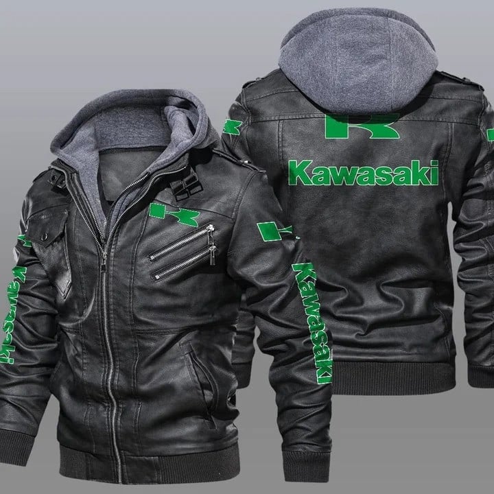Kawasaki Car Style Leather Jacket For Fans