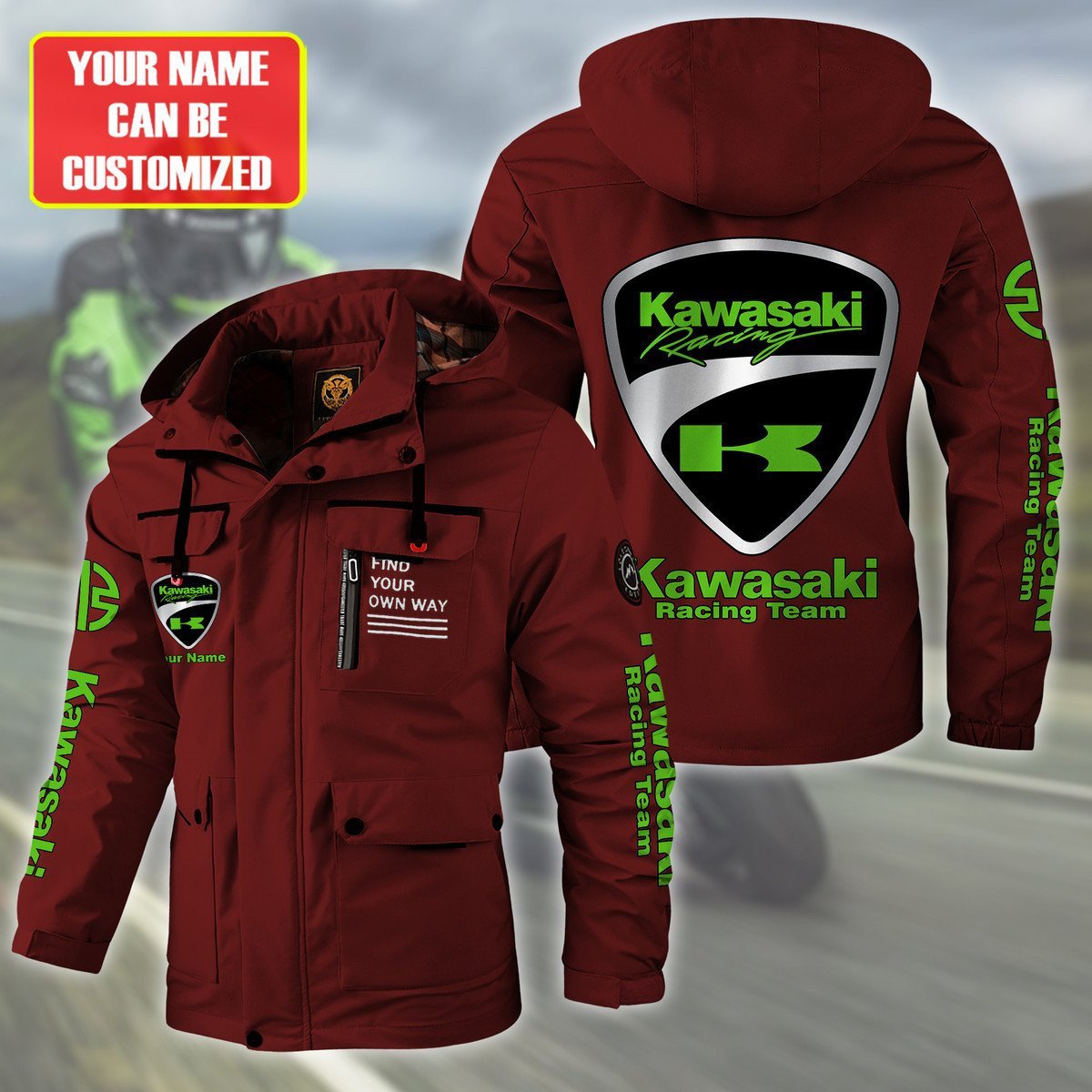 Kawasaki Car Style Parka Jacket For Fans
