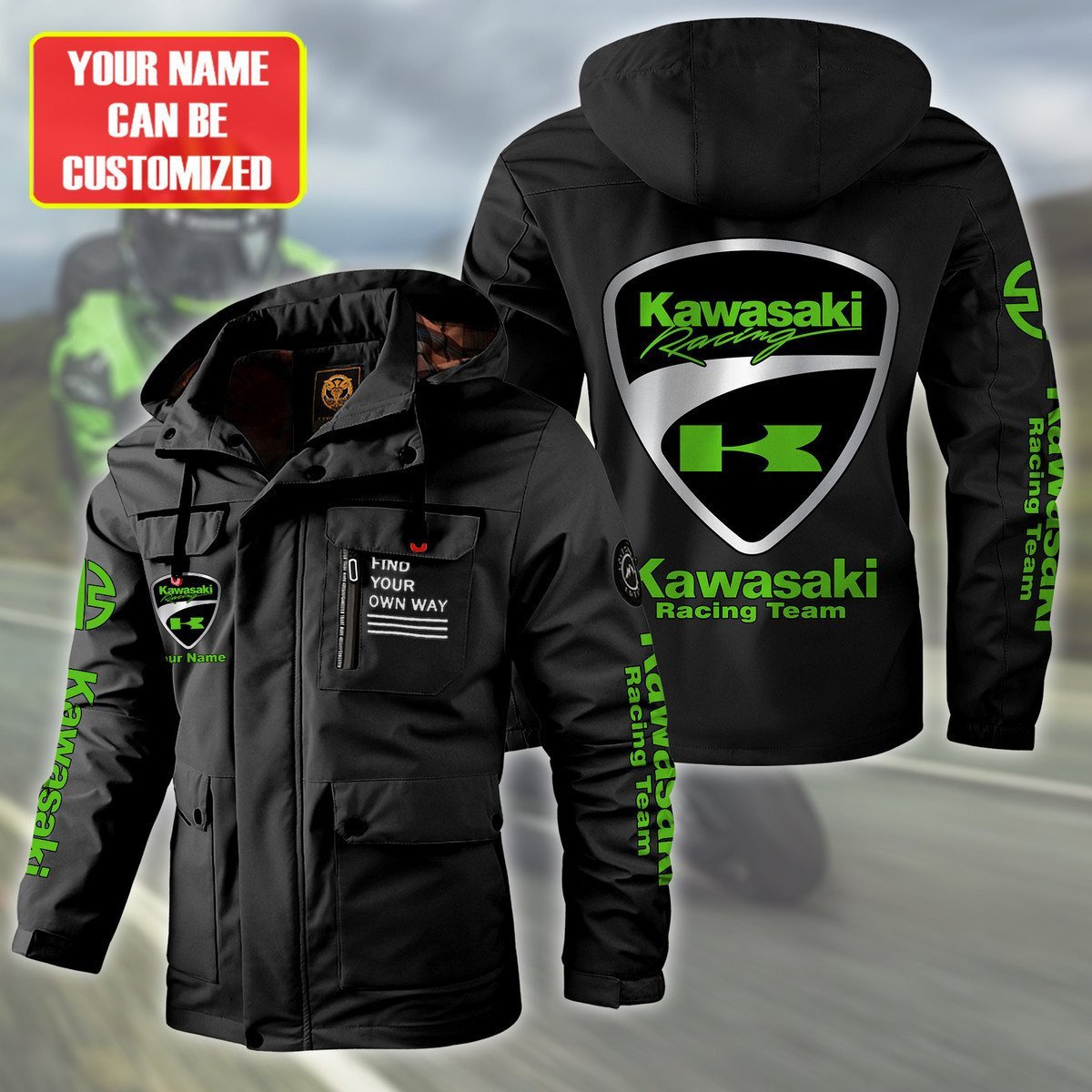 Kawasaki Car Style Parka Jacket For Fans