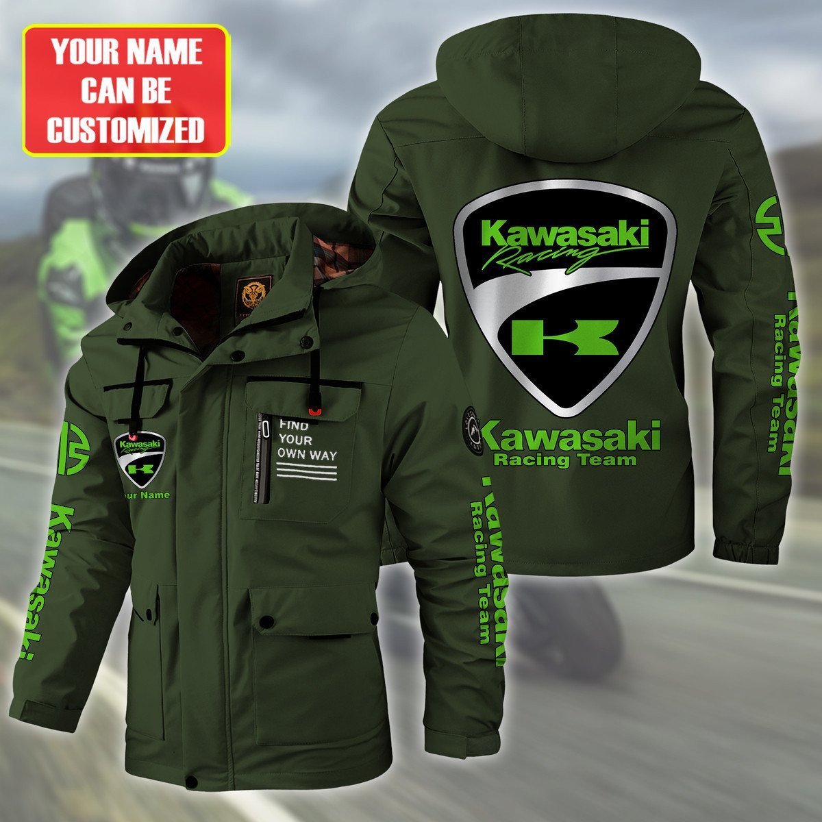 Kawasaki Car Style Parka Jacket For Fans