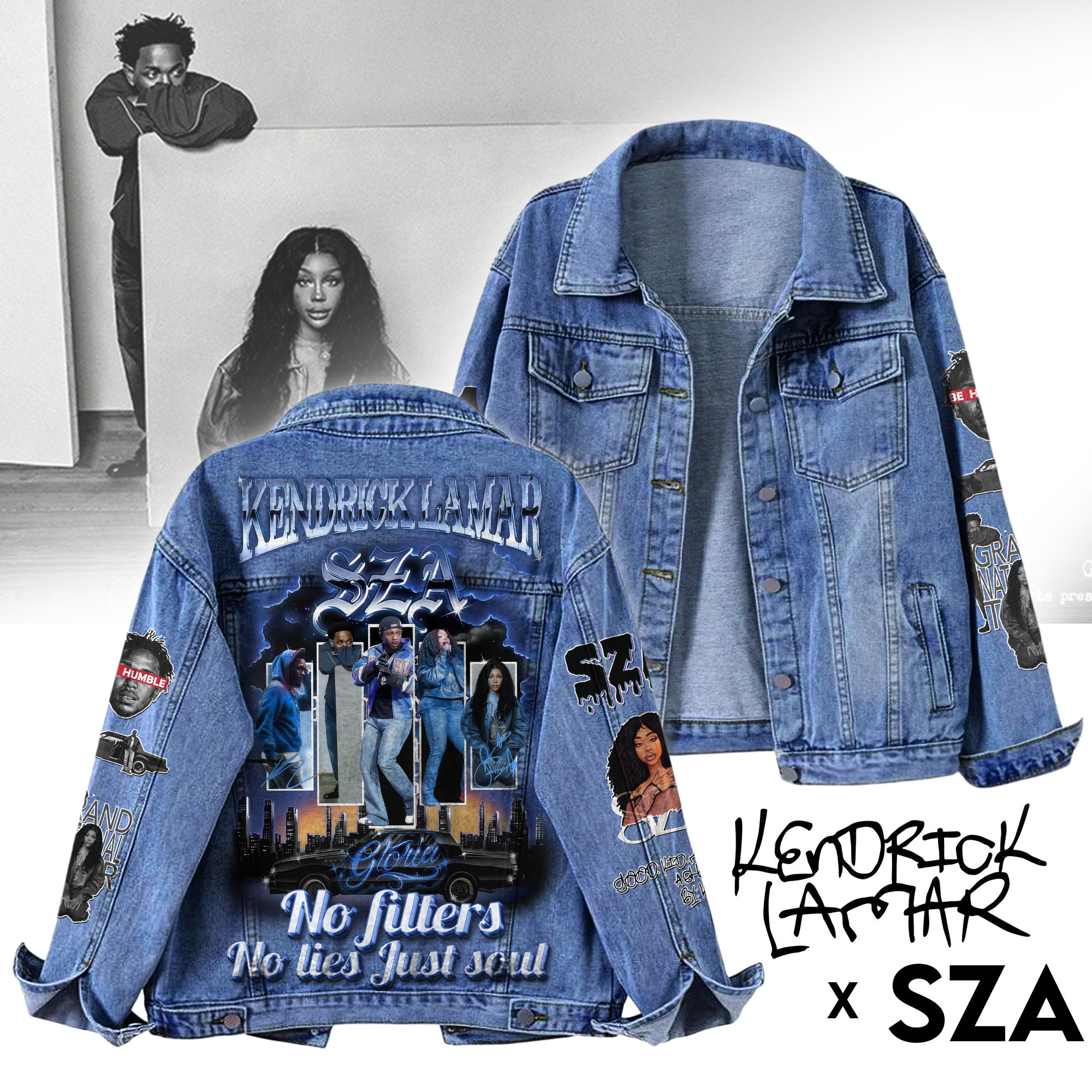 Kendrick Lamar x SZA Music Denim Jacket Gift For Fans