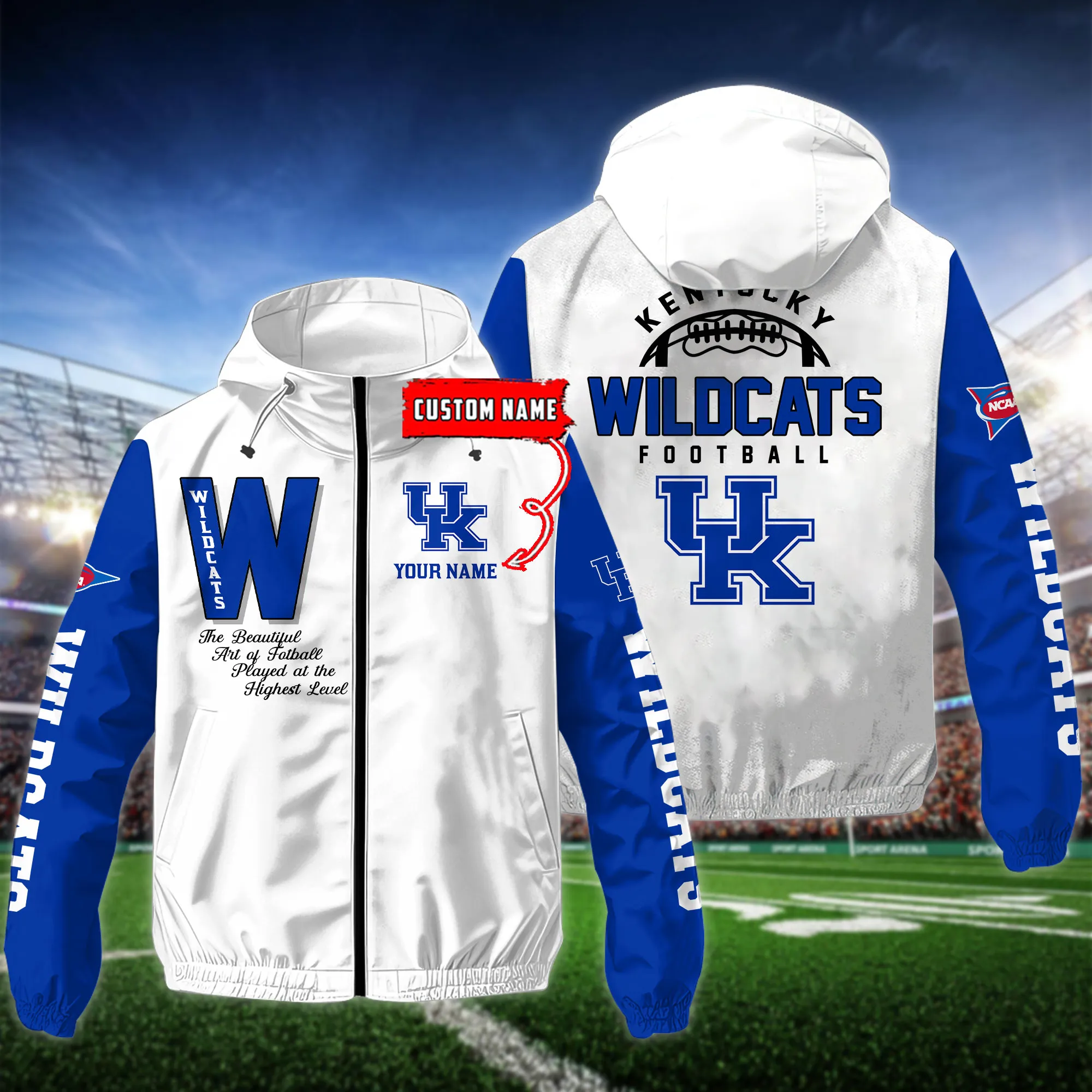Kentucky Wildcats NCAA Personalized Style Windbreaker Jacket For Fans