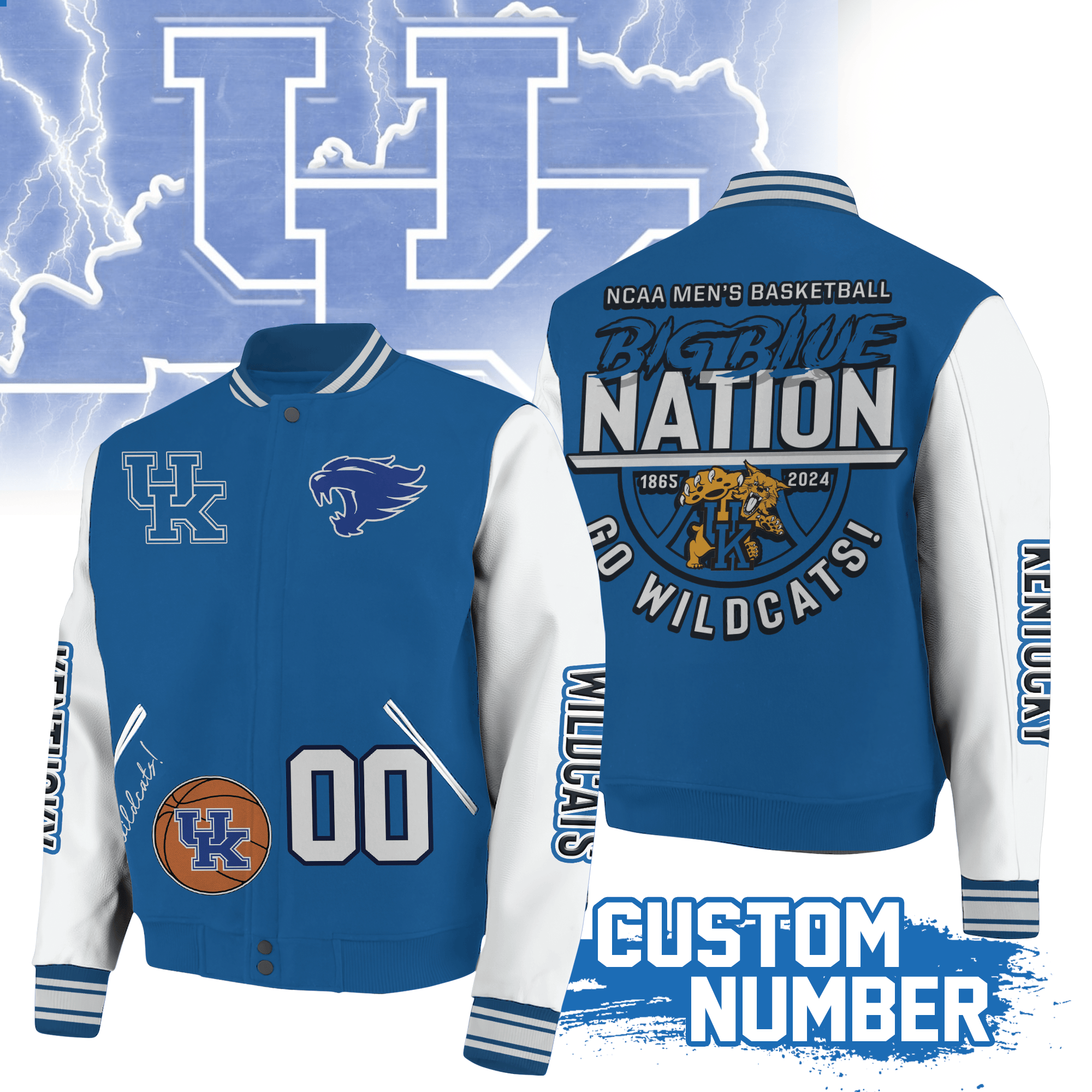 Kentucky Wildcats NCAA Style Baseball Jacket For Fans