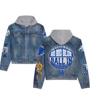Kentucky Wildcats NCAA Style Hooded Denim Jacket For Fans