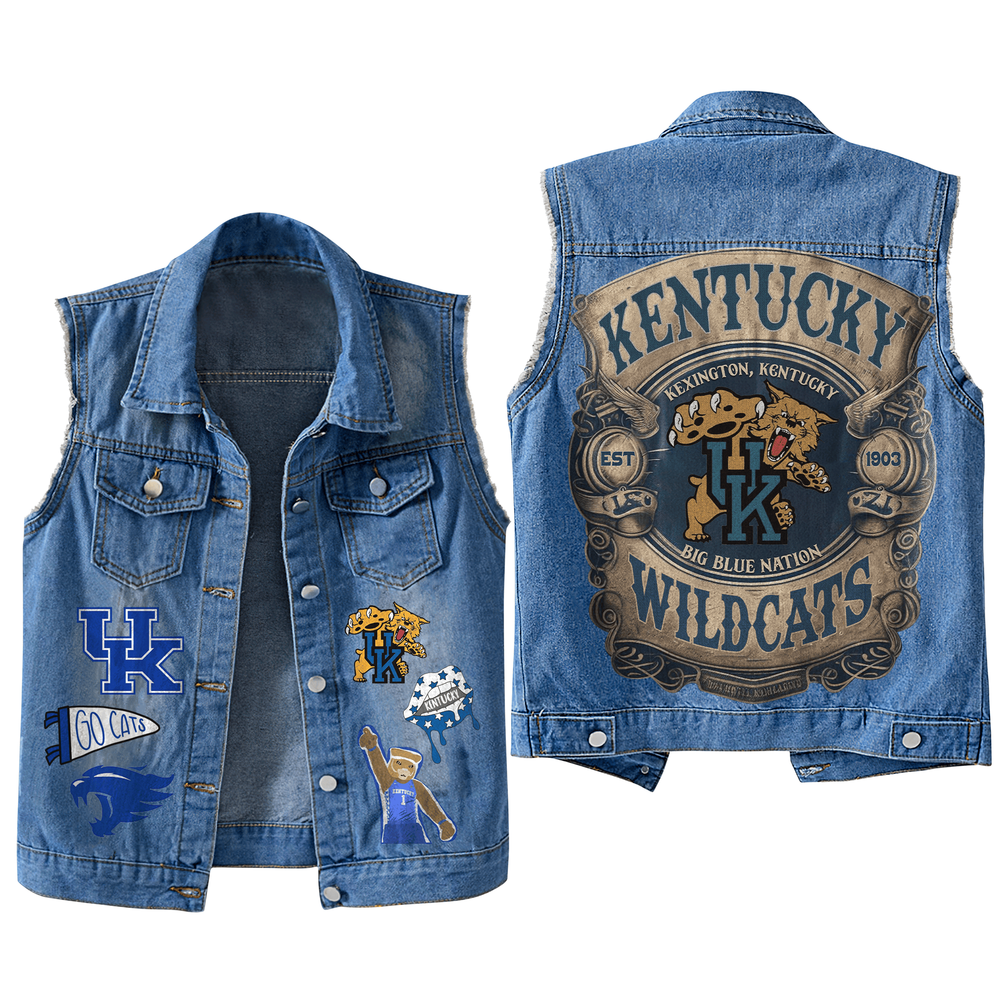 Kentucky Wildcats NCAA Style Sleeveless Jacket For Fans