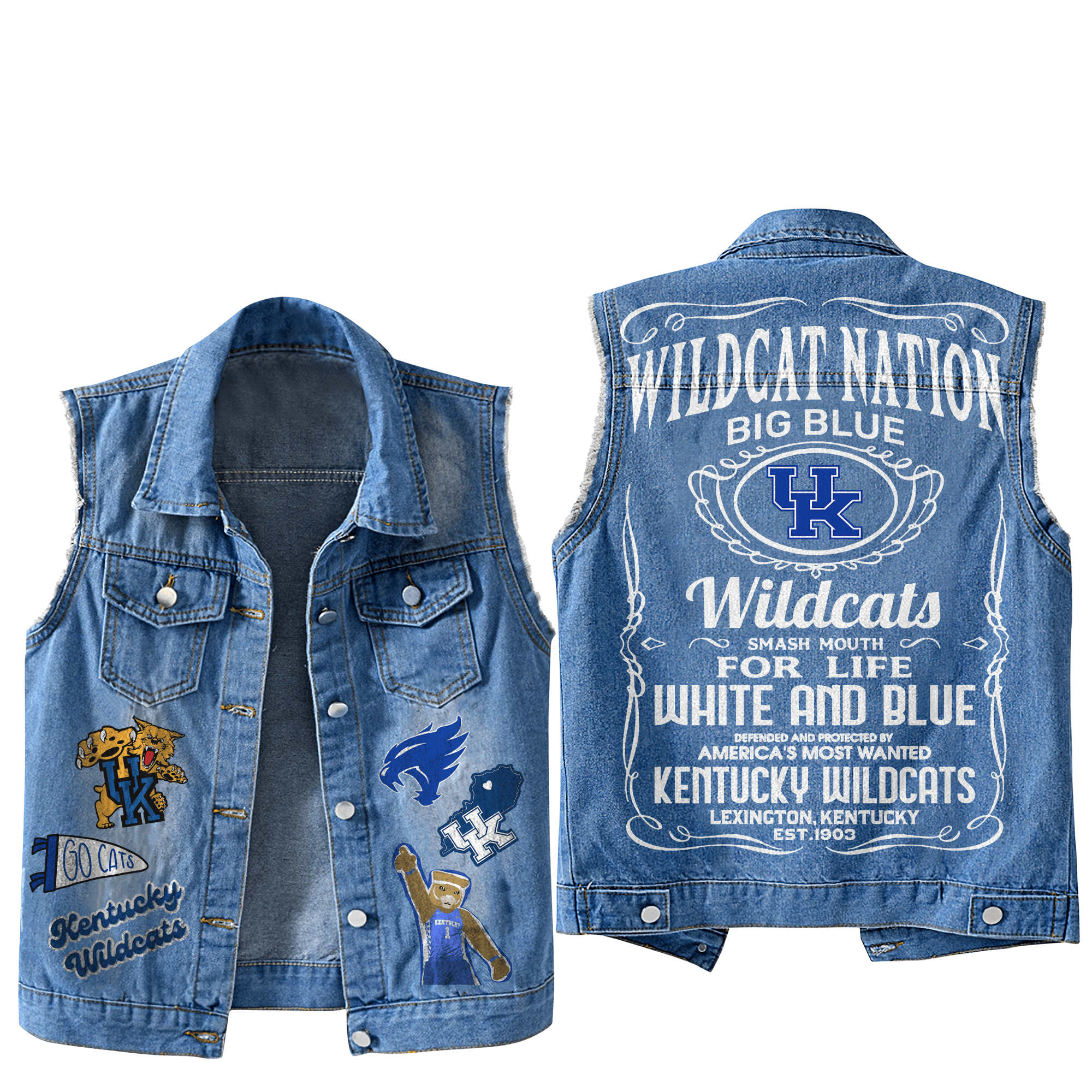 Kentucky Wildcats NCAA Style Sleeveless Jacket For Fans
