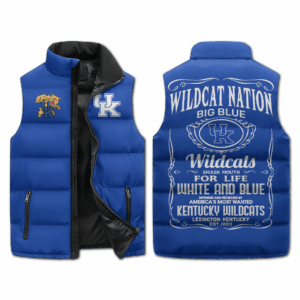 Kentucky Wildcats NCAA Style Sleeveless Puffer Jacket For Fans