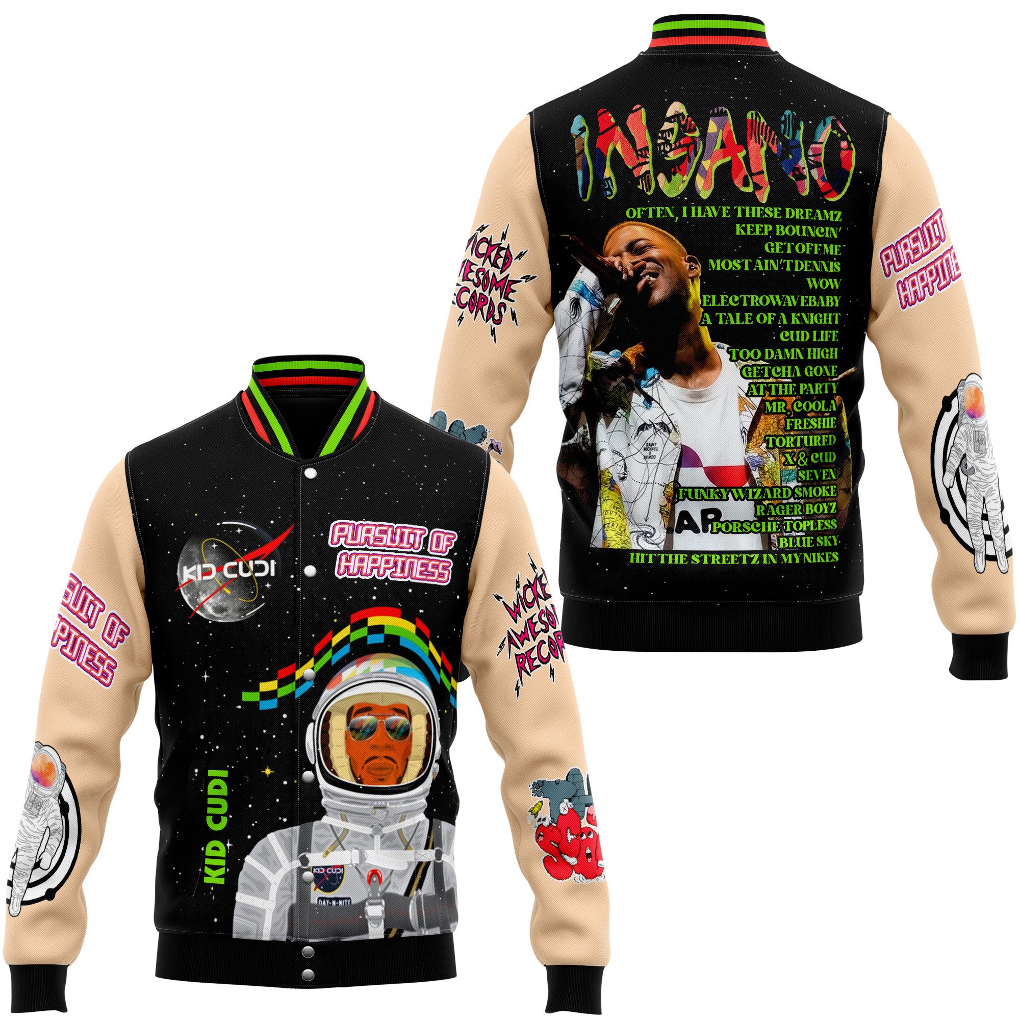 Kid Cudi Music Style Baseball Jacket For Fans