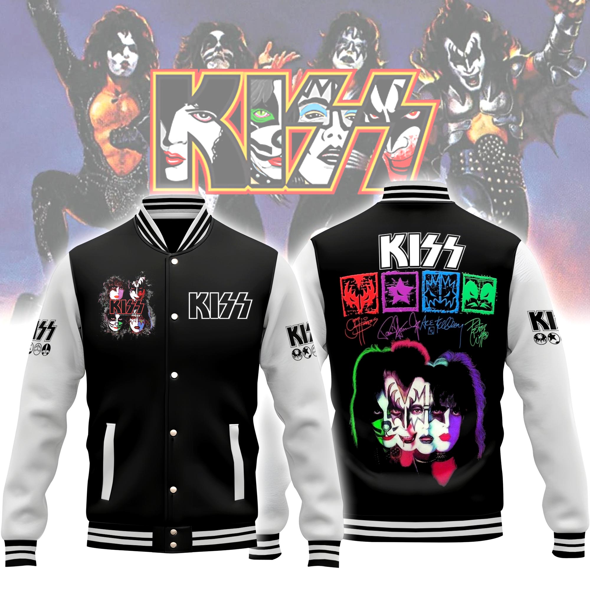 Kiss Music Style Baseball Jacket