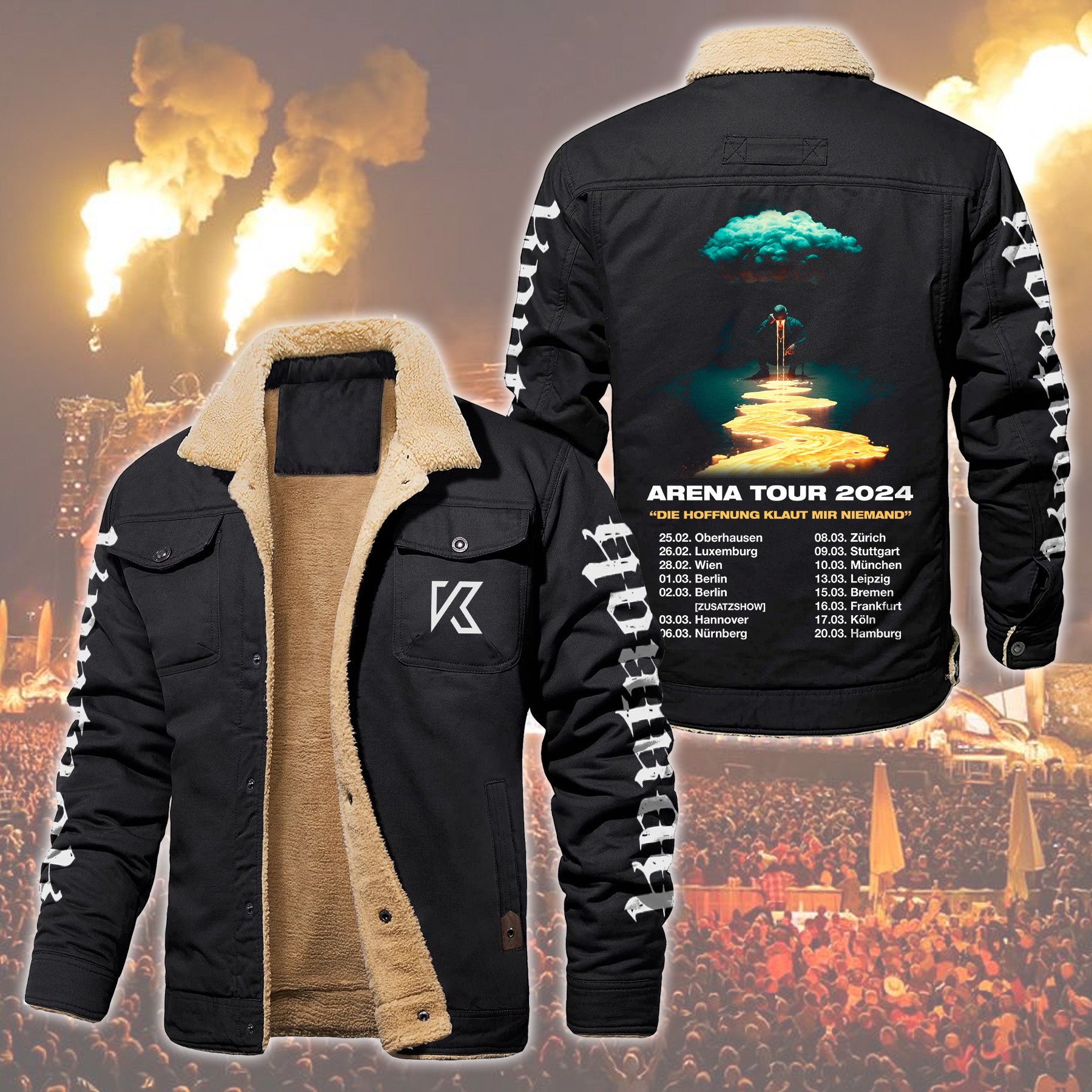 Kontra K Music Style Fleece Thermal Cotton Jacket For Fans