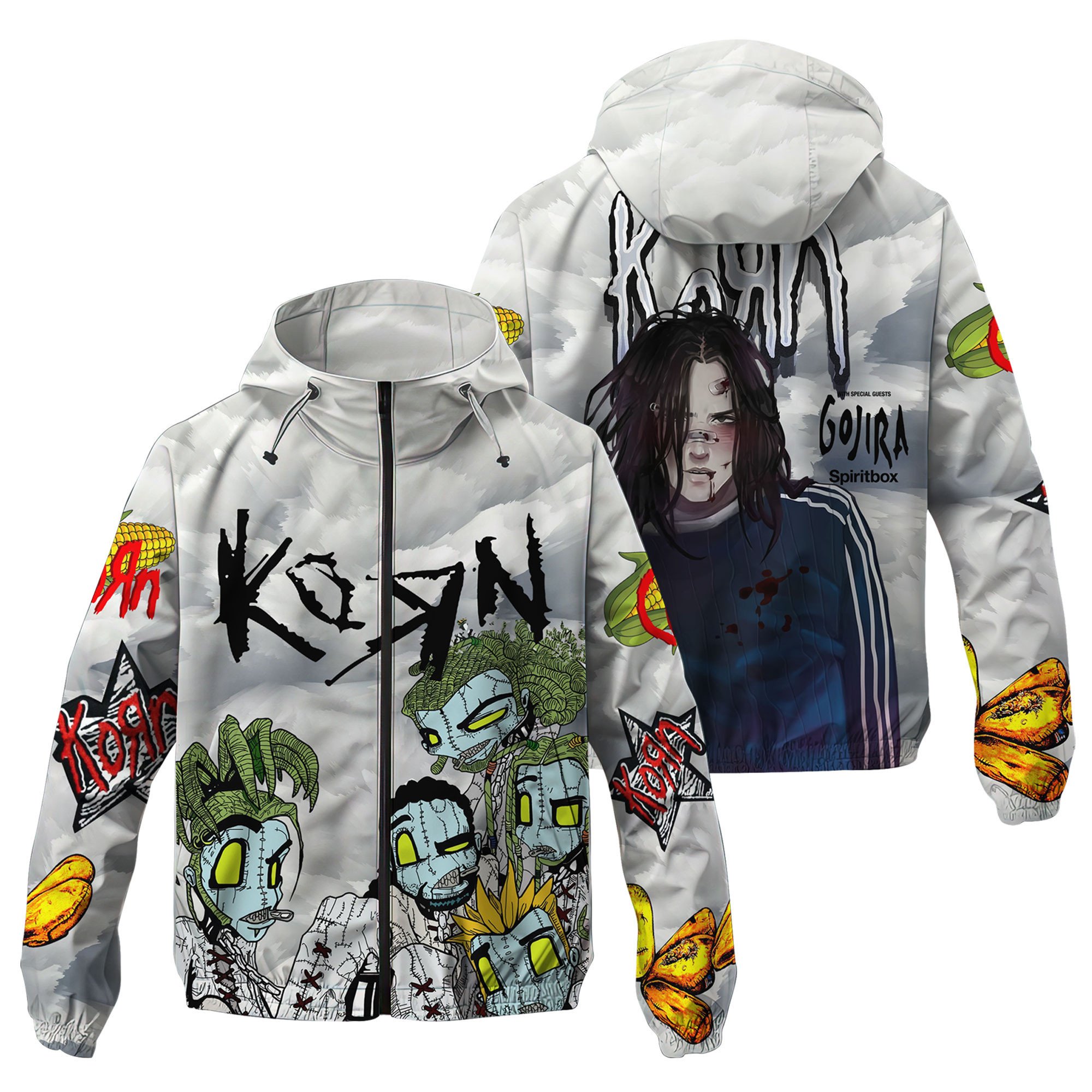 Korn Music Style Windbreaker Jacket For Fans