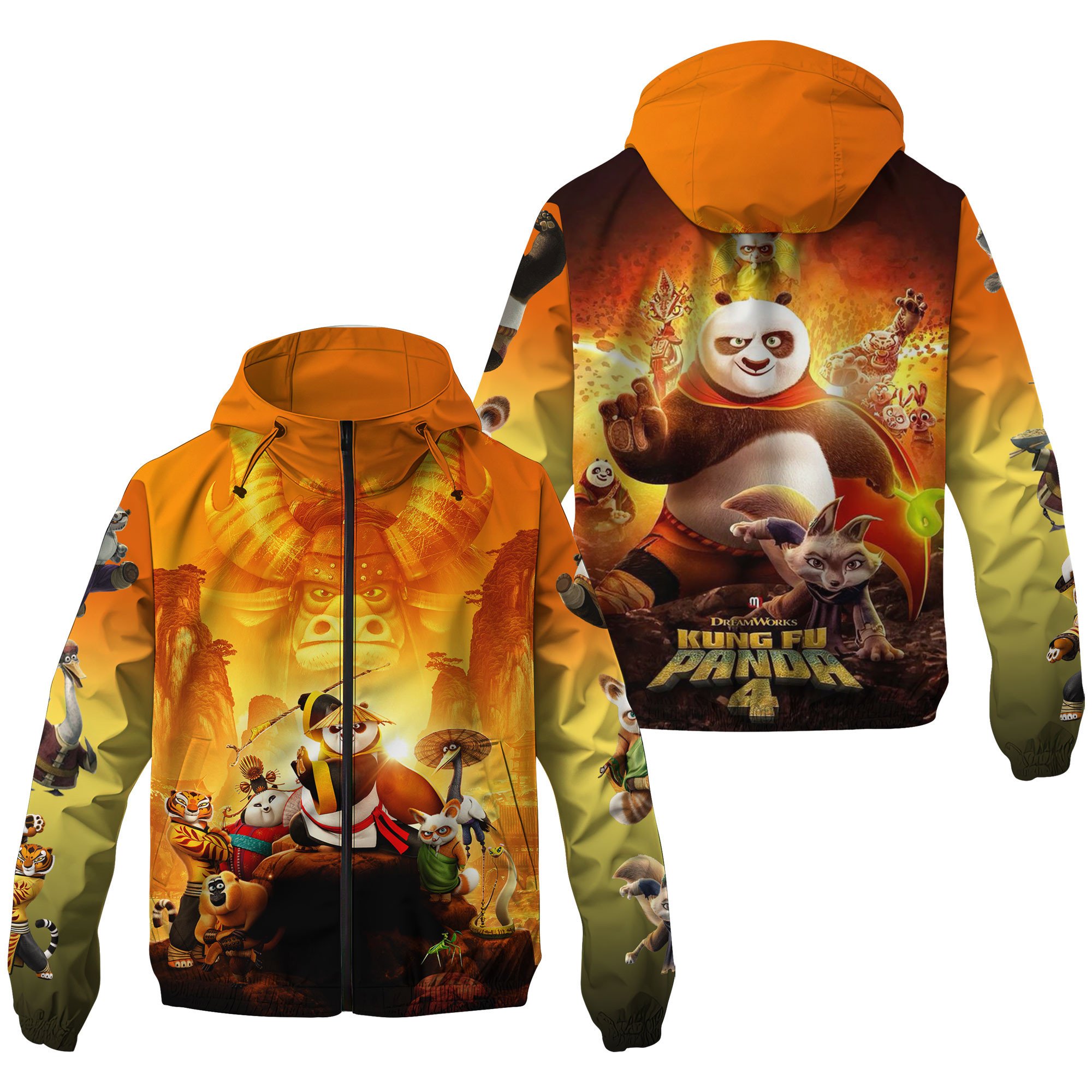 Kung Fu Panda Movies Style Windbreaker Jacket For Fans