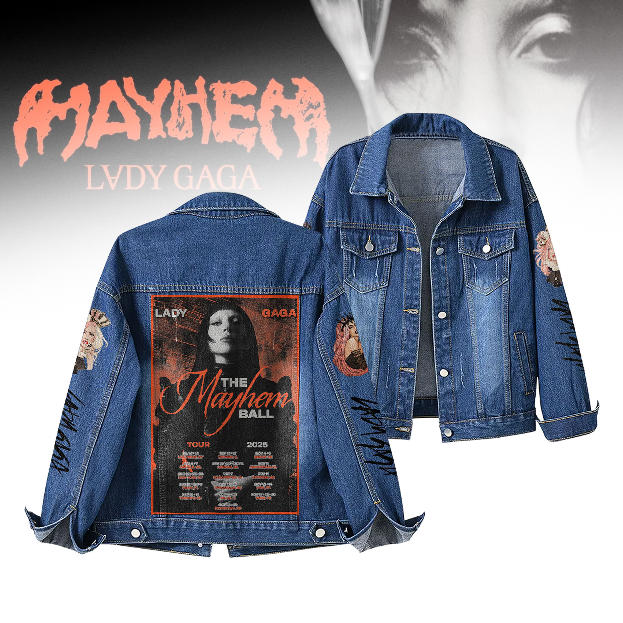 Lady Gaga Music Denim Jacket Gift For Fans