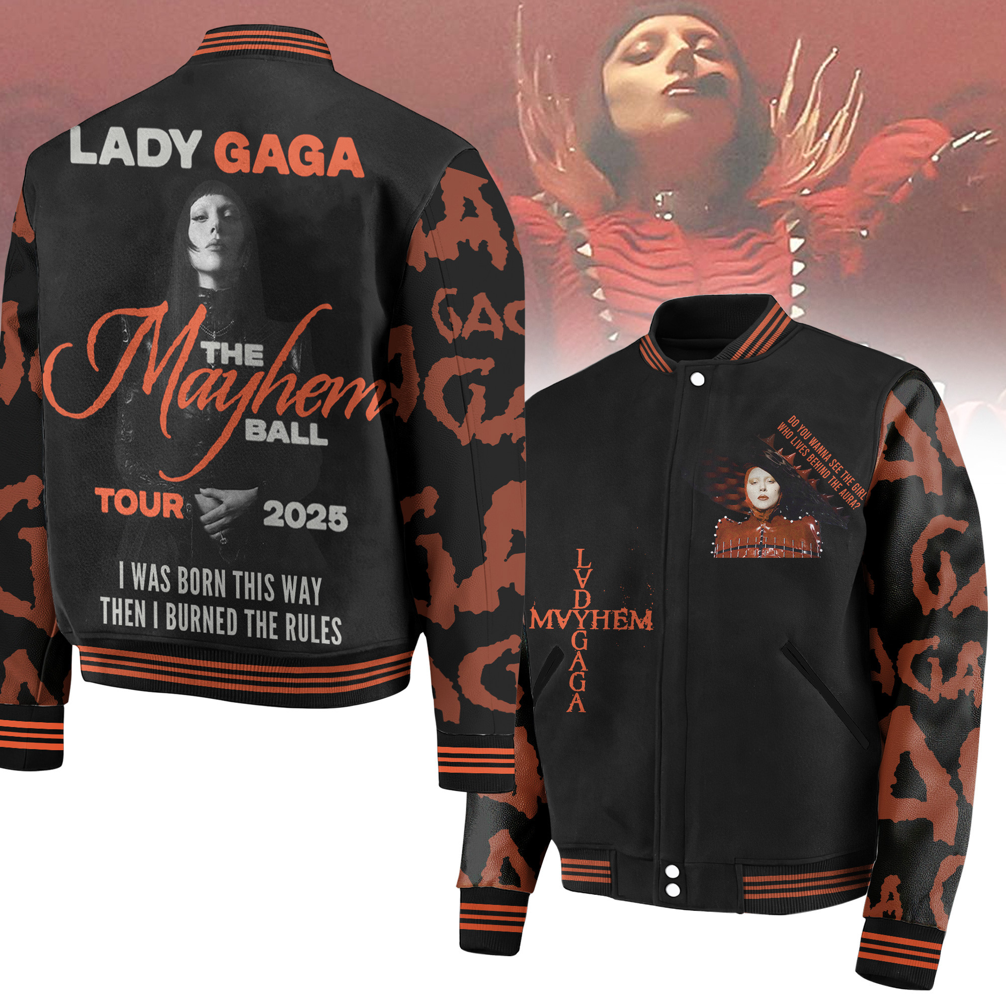 Lady Gaga Music Style Baseball Jacket