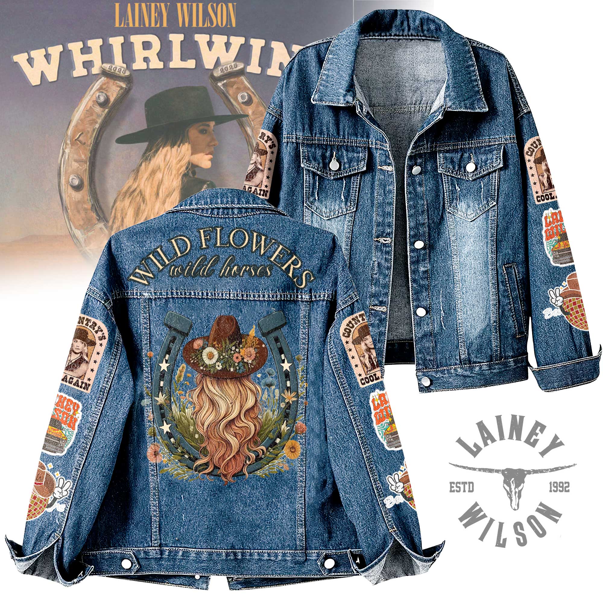 Lainey Wilson Music Denim Jacket Gift For Fans