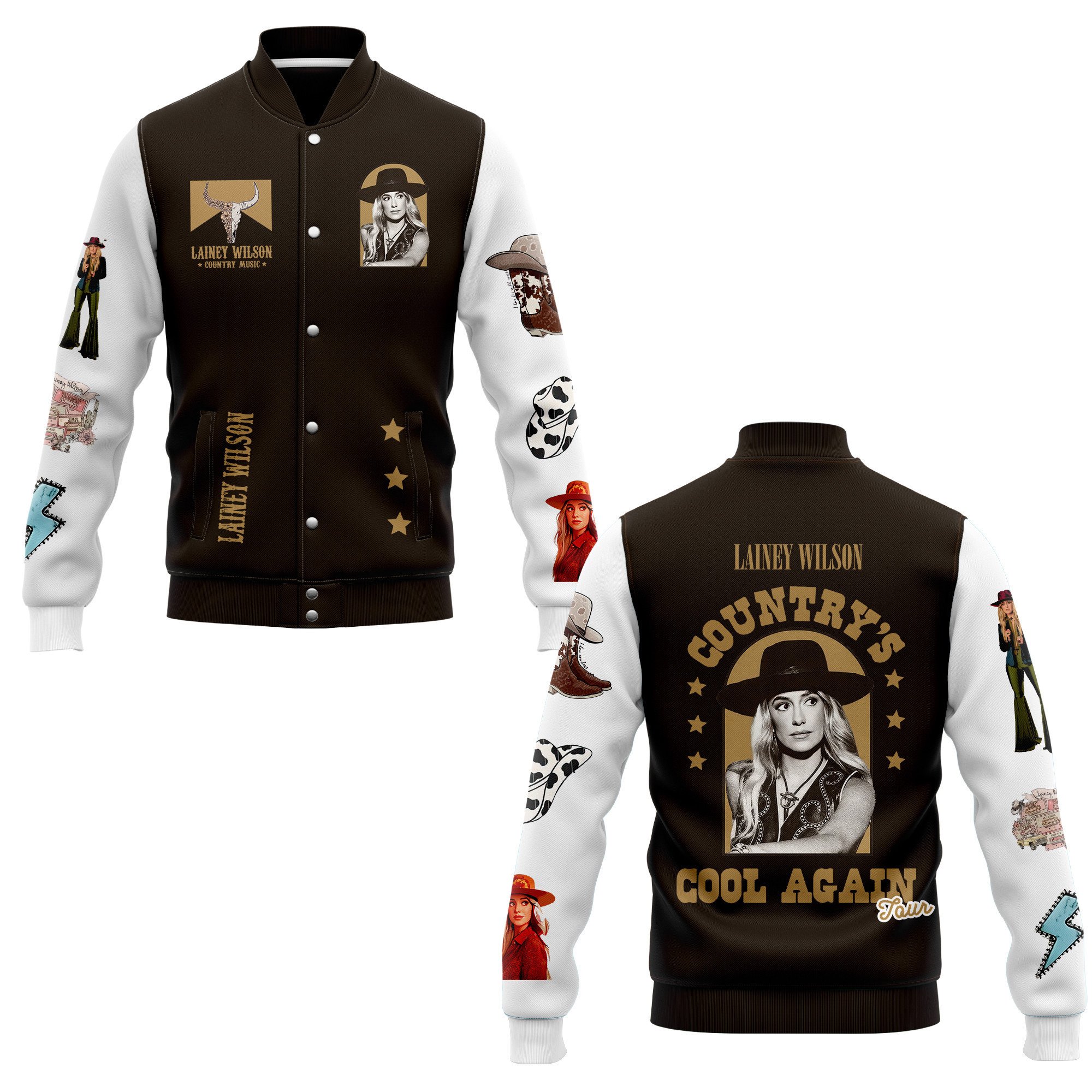 Lainey Wilson Music Style Baseball Jacket For Fans