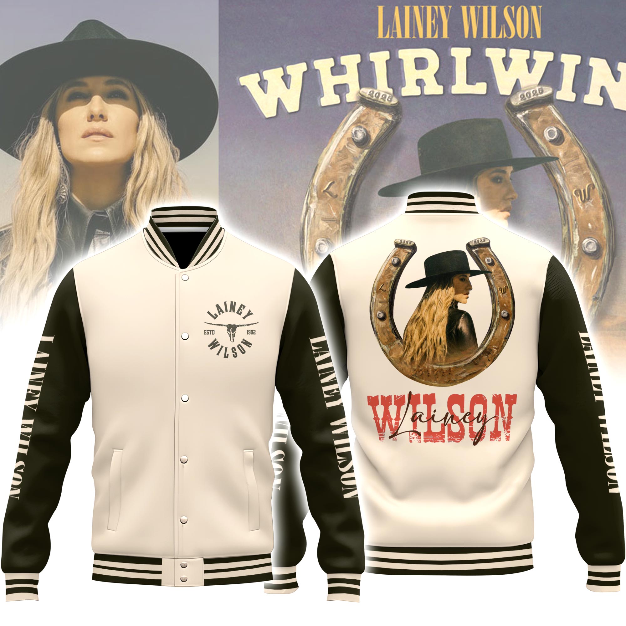 Lainey Wilson Music Style Baseball Jacket