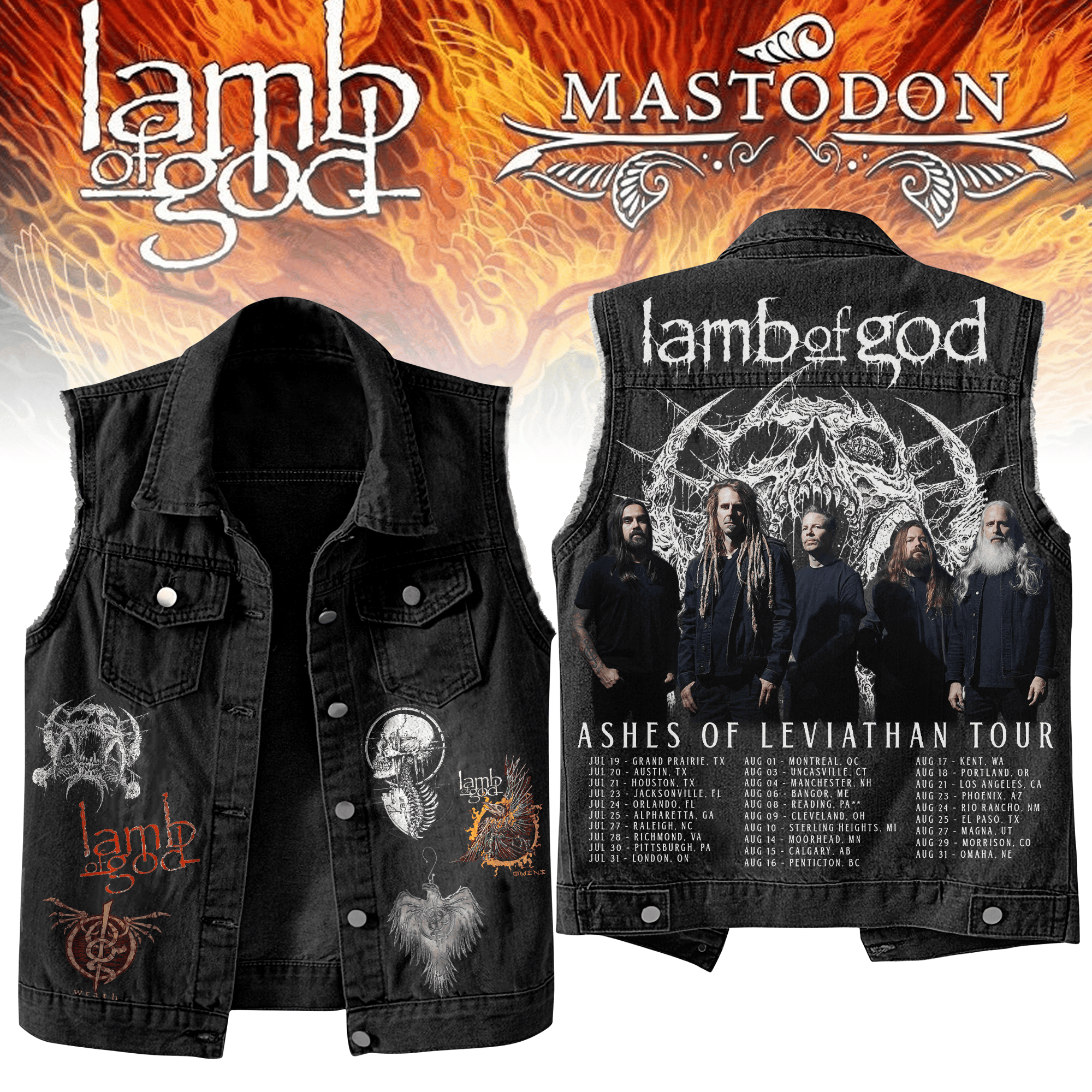 Lamb Of God Music Style Sleeveless Jacket For Fans