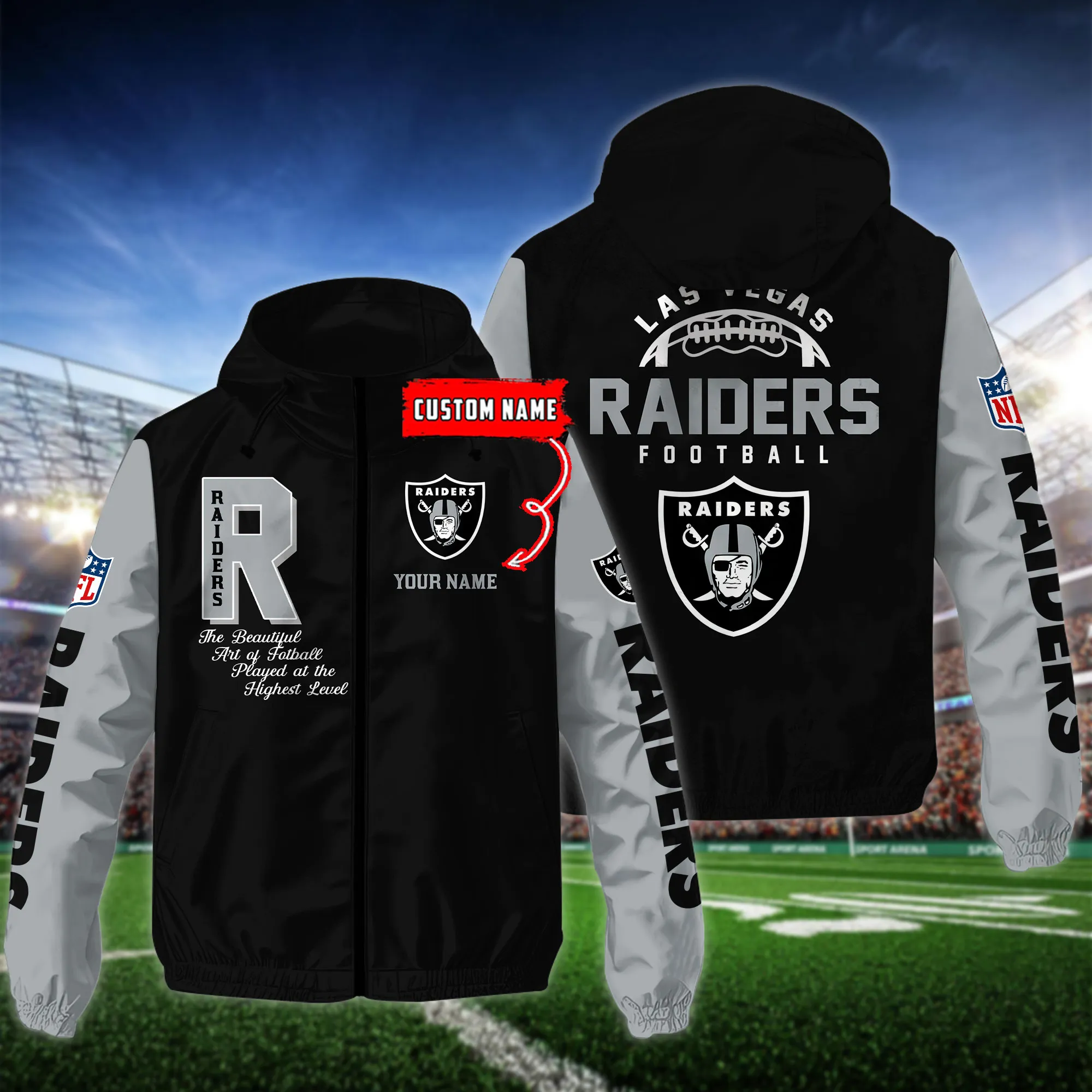 Las Vegas Raiders NFL Personalized Style Windbreaker Jacket For Fans