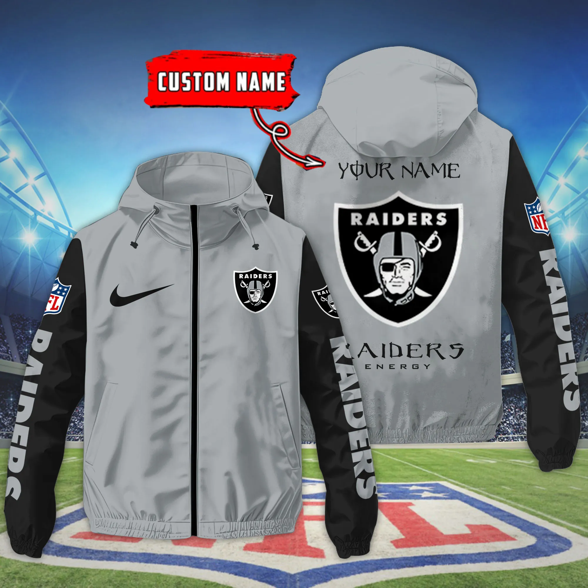 Las Vegas Raiders NFL Personalized Style Windbreaker Jacket For Fans