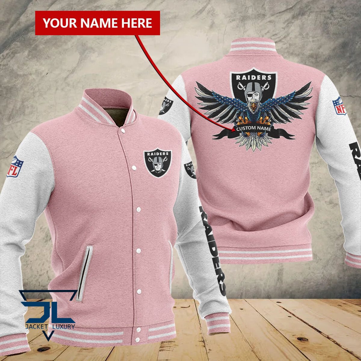 Las Vegas Raiders NFL Style Baseball Jacket For Fan