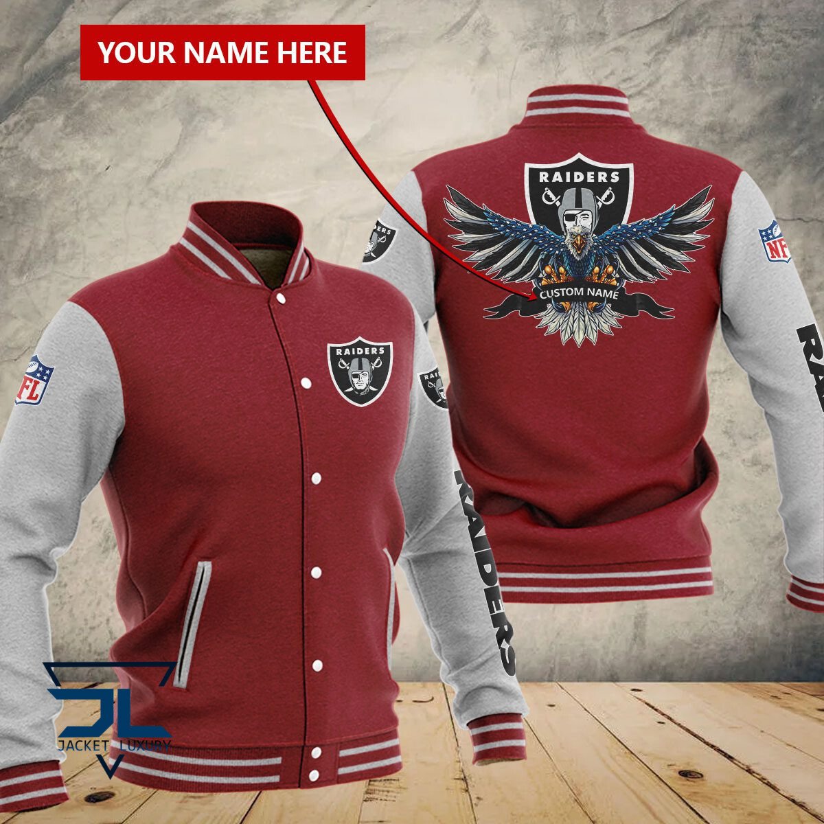Las Vegas Raiders NFL Style Baseball Jacket For Fan