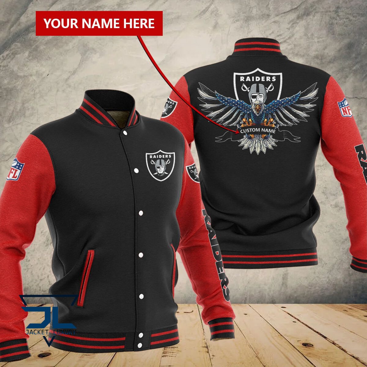 Las Vegas Raiders NFL Style Baseball Jacket For Fan