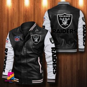 Las Vegas Raiders NFL Style Leather Jacket For Fan