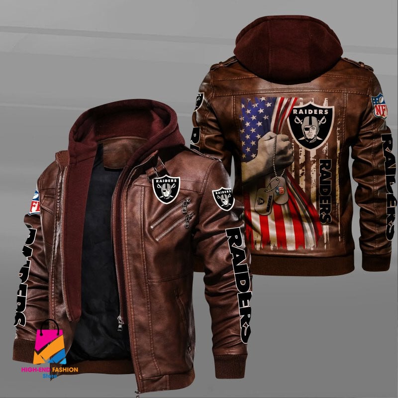 Las Vegas Raiders NFL Style Leather Jacket For Fan