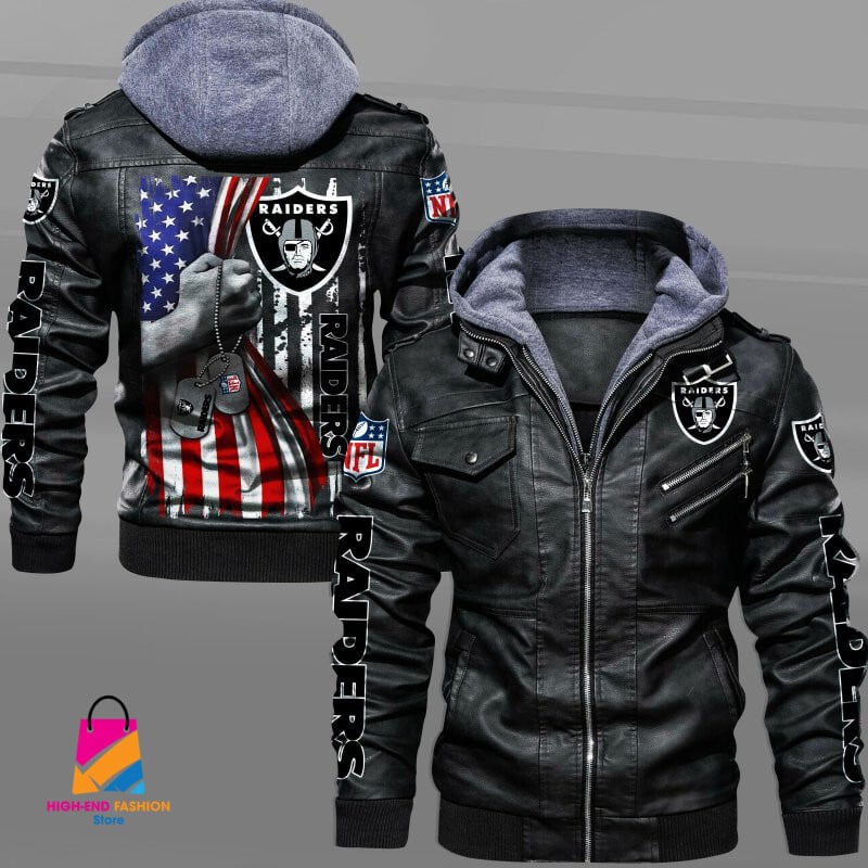 Las Vegas Raiders NFL Style Leather Jacket For Fan