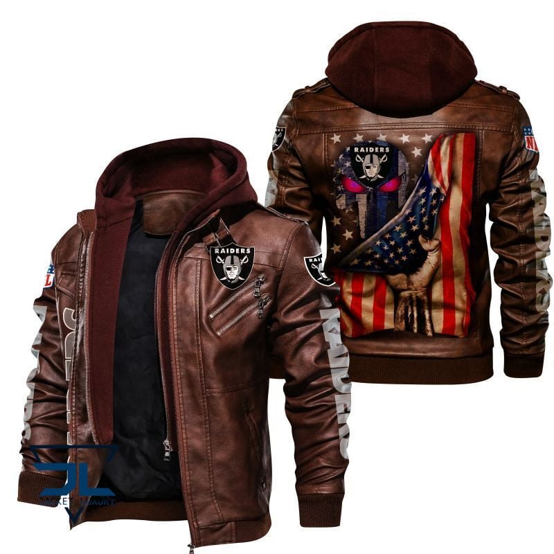 Las Vegas Raiders NFL Style Leather Jacket For Fan