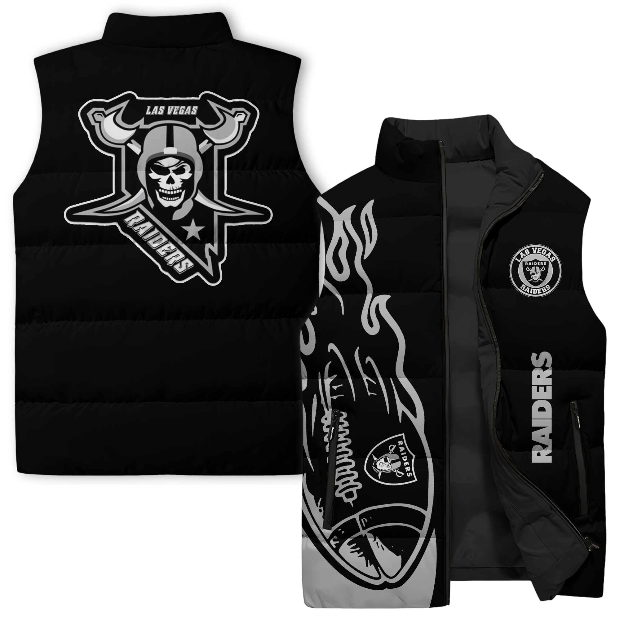 Las Vegas Raiders NFL Style Sleeveless Puffer Jacket For Fans