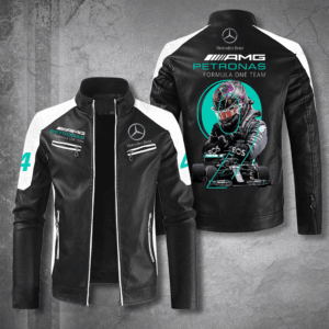 Lewis Hamilton F1 Racing Style Leather Jacket For Fans
