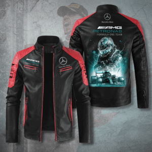 Lewis Hamilton F1 Racing Style Leather Jacket For Fans
