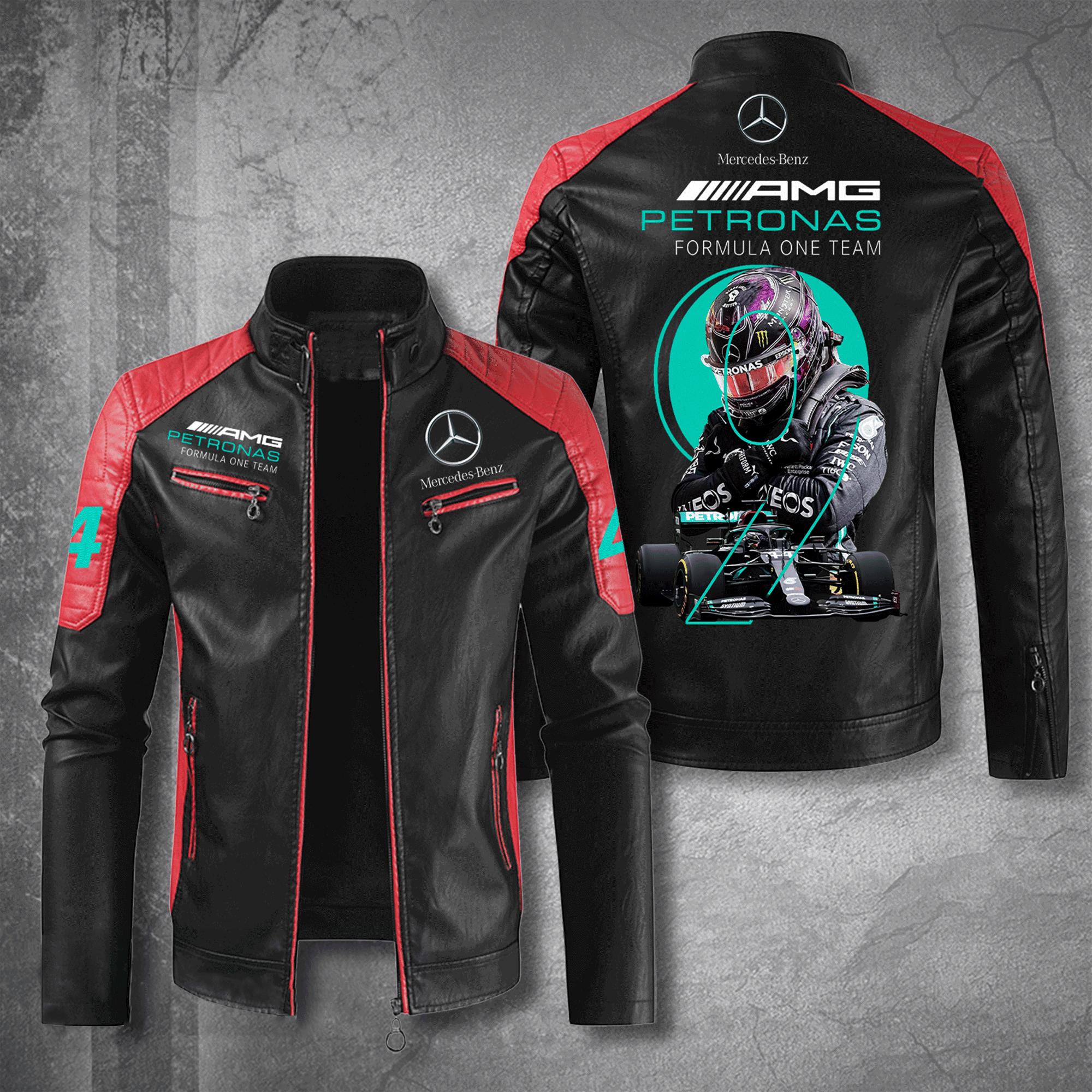 Lewis Hamilton F1 Racing Style Leather Jacket For Fans