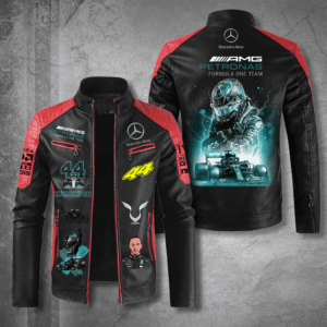 Lewis Hamilton F1 Racing Style Leather Jacket For Fans
