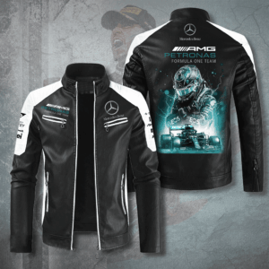 Lewis Hamilton F1 Racing Style Leather Jacket For Fans