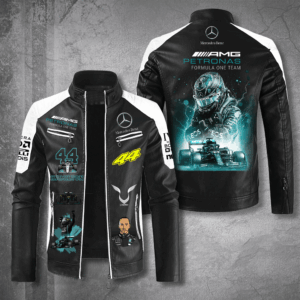 Lewis Hamilton F1 Racing Style Leather Jacket For Fans