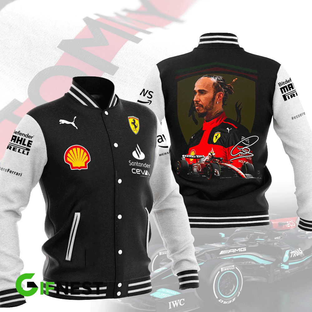 Lewis Hamilton x Mercedes F1 Racing Style Baseball Jacket For Fans