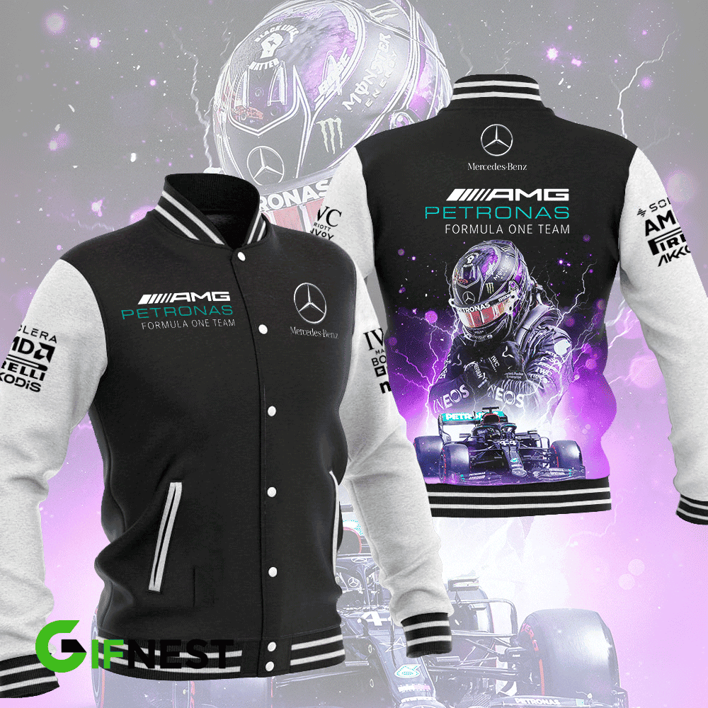 Lewis Hamilton x Mercedes F1 Racing Style Baseball Jacket For Fans