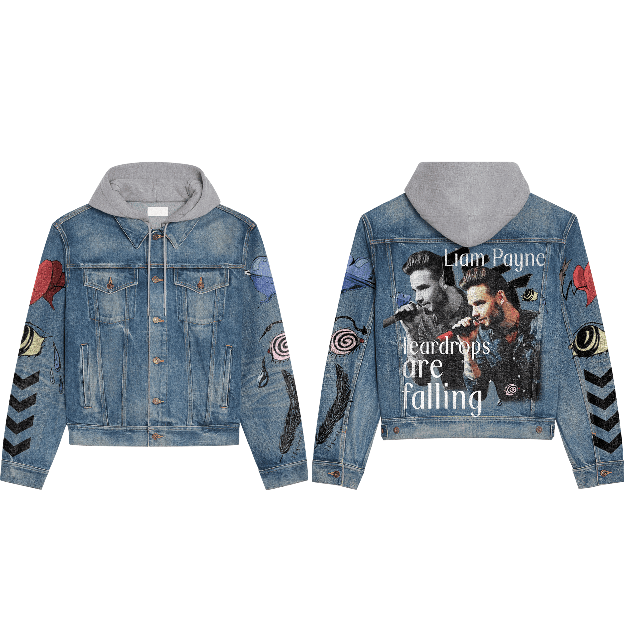 Liam Payne Music Style Hooded Denim Jacket For Fans