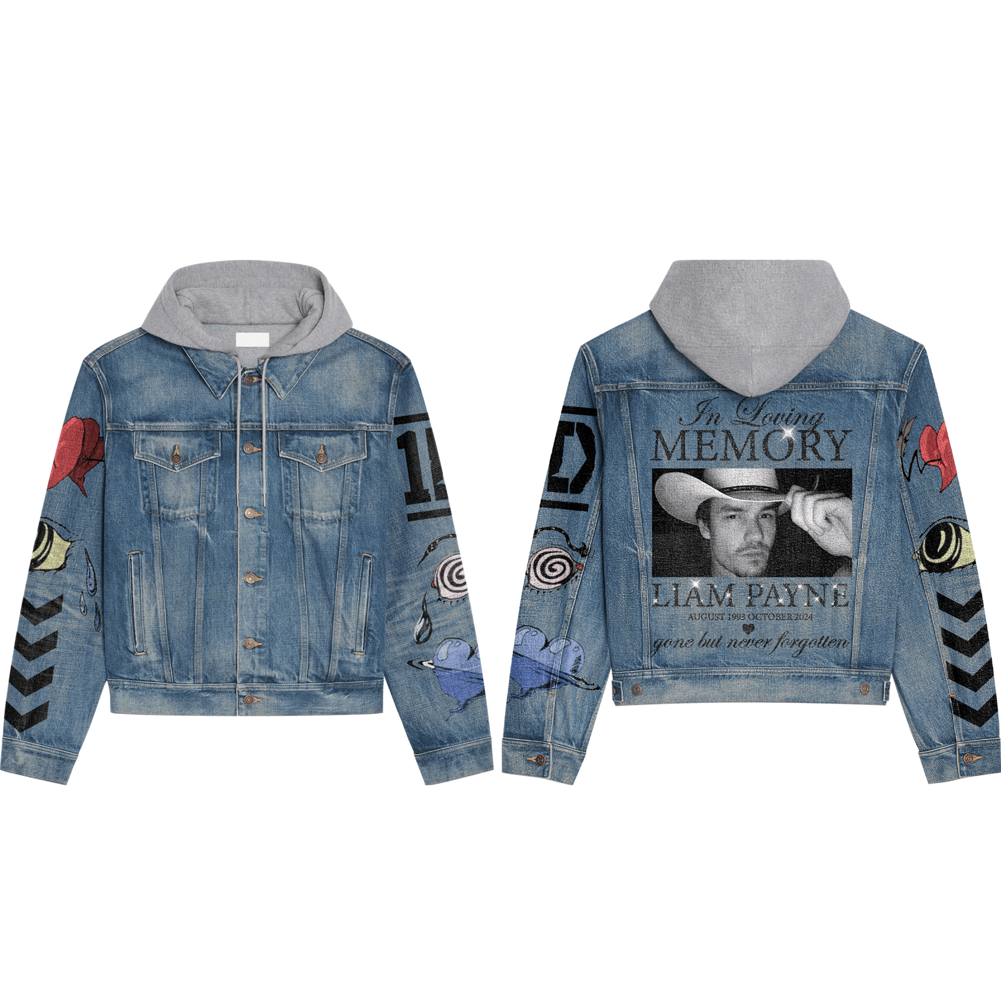 Liam Payne Music Style Hooded Denim Jacket For Fans