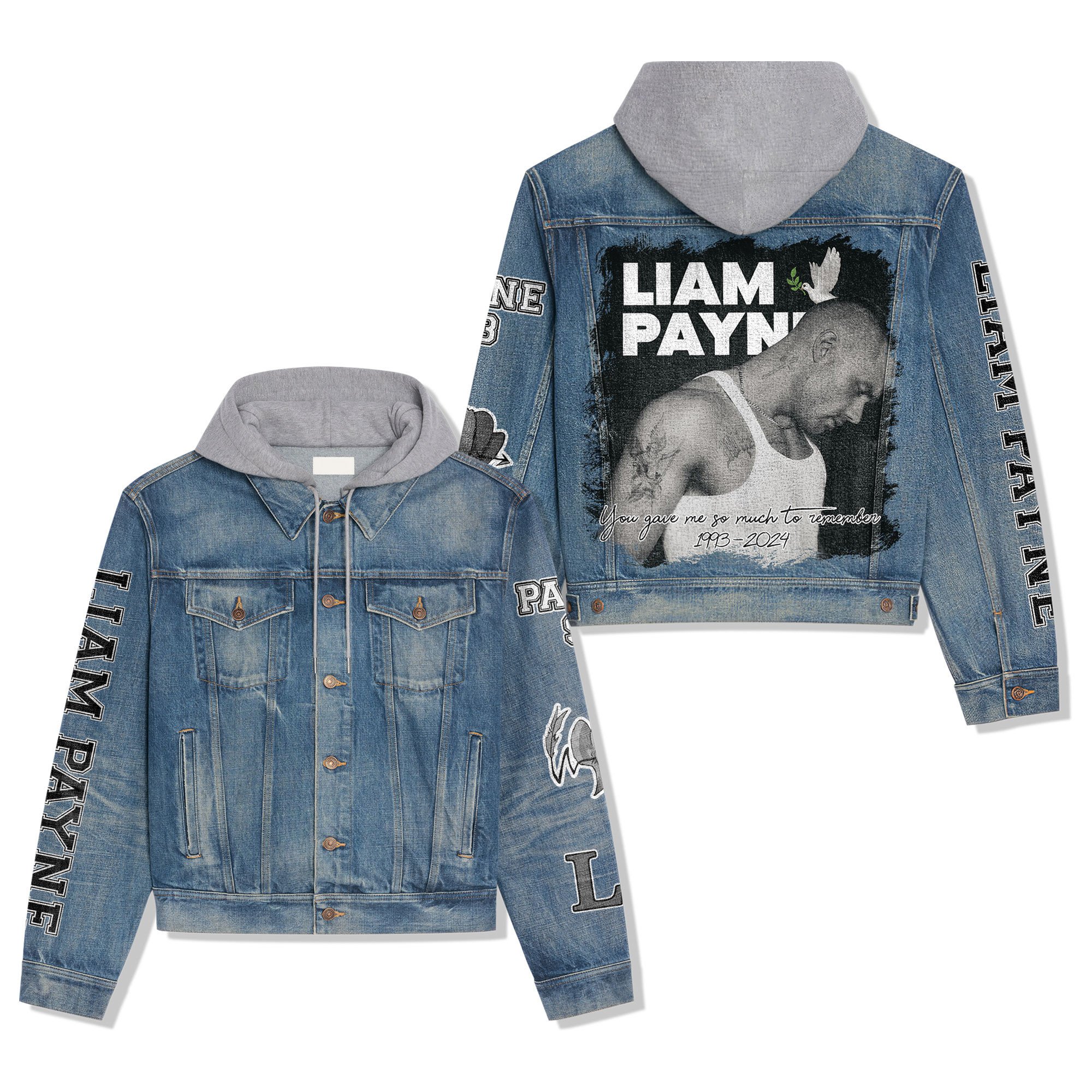 Liam Payne Music Style Hooded Denim Jacket For Fans